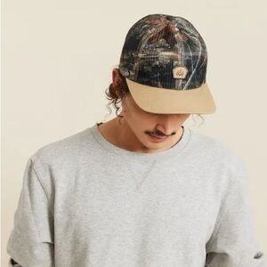 Camo Trucker Hat Mesh Tan Brim Snapback Raghorn Hemlock Hat Co NWT Realtree Edge